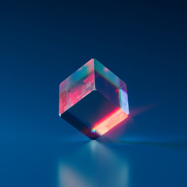 Equilibrium #3429 — a glowing 3D cube